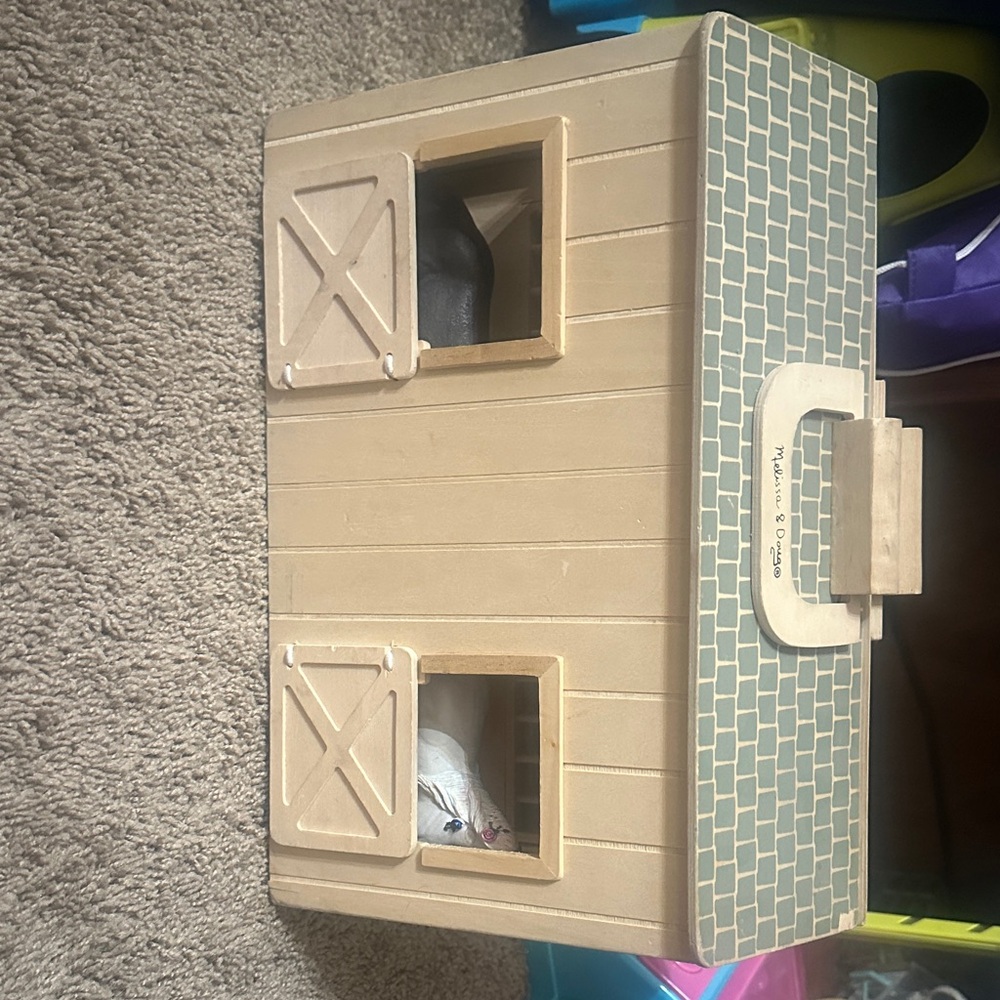Melissa & Doug Tan Wooden Barn Playset